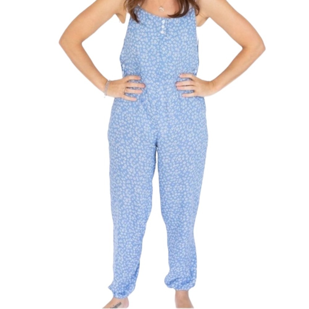 Smash + Tess Blue Floral Sleeveless Romper - Women’s Size Medium